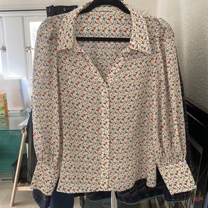Alice + Olivia Salome Puff Sleeve Blouse